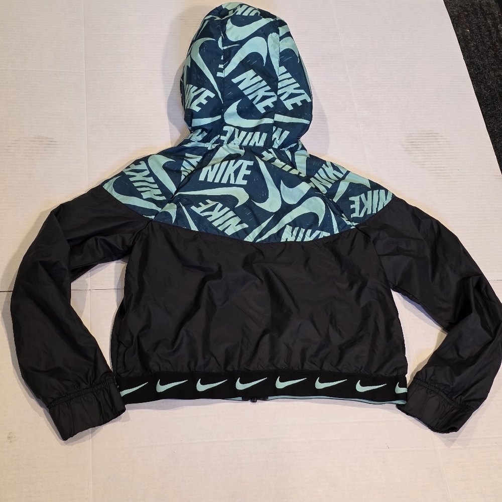 Kids Nike Windrunner Windbreaker Jacket Youth Size XL Teal & Black Unisex - Picture 3 of 7